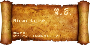 Miron Bajnok névjegykártya